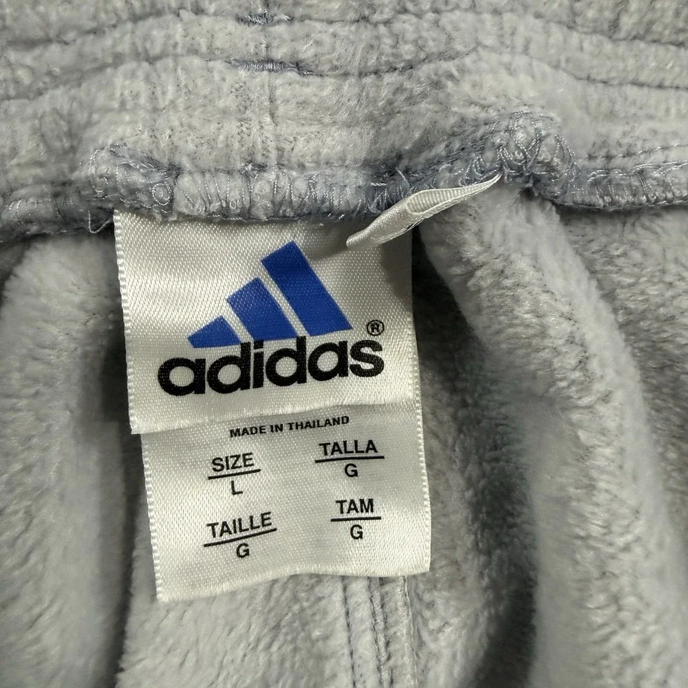 Vintage‎ Adidas Gray Fleece Sweatpants Men's Size Large Elastic Waistband Soft